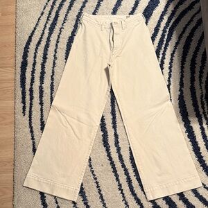 GAP Very Pale Pink/Cream High-Rise Wide-Leg Pants